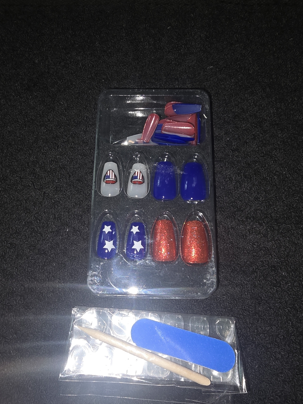 Red, Blue & White Nail Set Designs